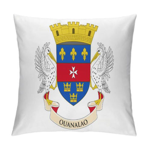 Saint Barthélemy Flag Throw Pillow - CaribeHeart Saint Barthelemy