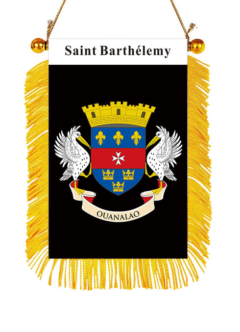 Saint Barthélemy Rearview Mirror Flag - CaribeHeart Saint Barthélemy
