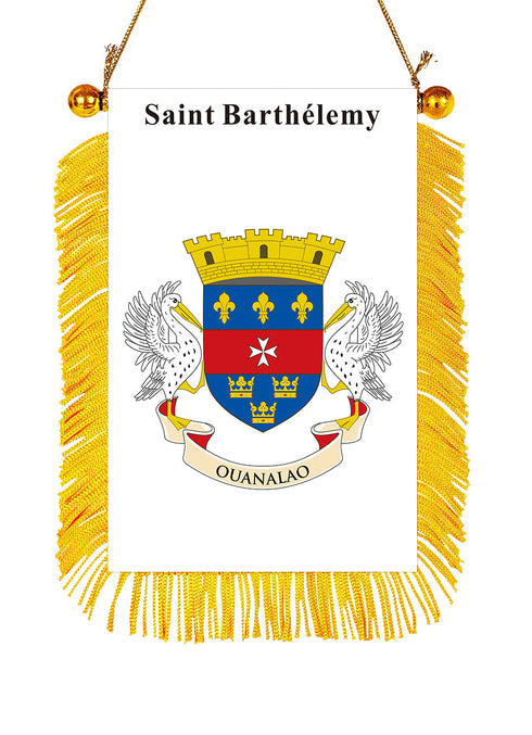 Saint Barthélemy Rearview Mirror Flag - CaribeHeart Saint Barthélemy