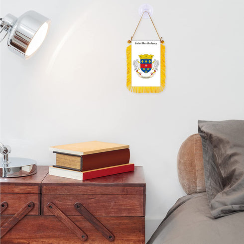 Saint Barthélemy Rearview Mirror Flag - CaribeHeart Saint Barthélemy