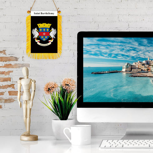 Saint Barthélemy Rearview Mirror Flag - CaribeHeart Saint Barthélemy