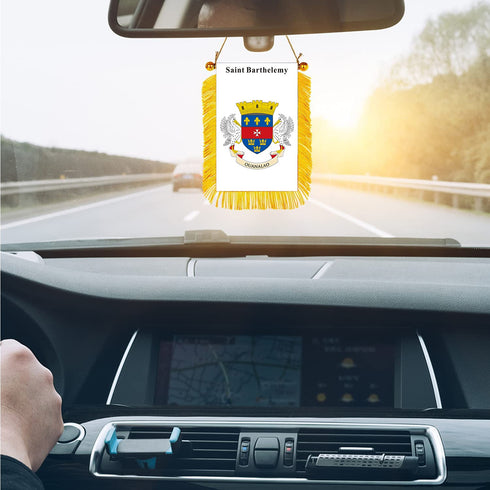 Saint Barthélemy Rearview Mirror Flag - CaribeHeart Saint Barthélemy