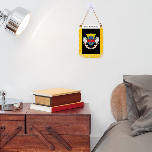 Saint Barthélemy Rearview Mirror Flag - CaribeHeart Saint Barthélemy
