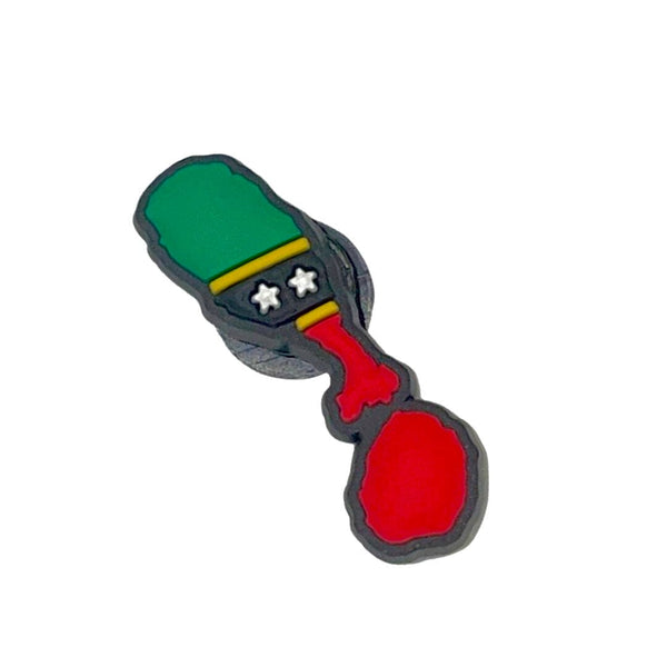 Saint Kitts Flag Map Shoe Charm - CaribeHeart Saint Kitts
