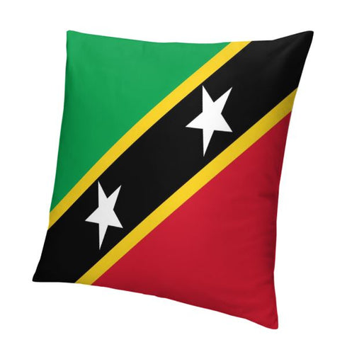 Saint Kitts Flag Throw Pillow - CaribeHeart Saint Kitts