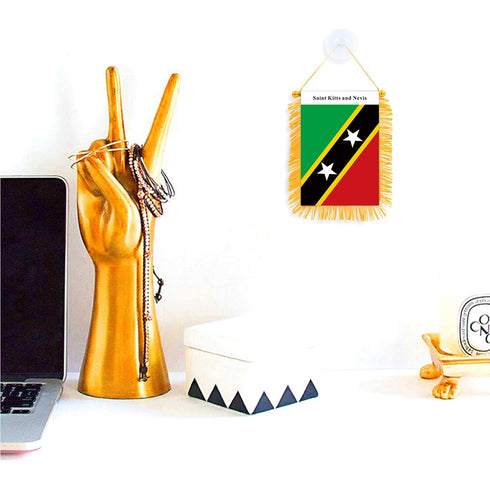 Saint Kitts & Nevis Rearview Mirror Flag - CaribeHeart Saint Kitts