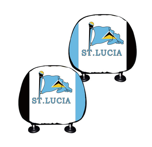 Saint Lucia Flag Headrest Cover Headrest Cover Saint Lucia