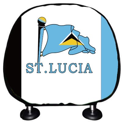 Saint Lucia Flag Headrest Cover Headrest Cover Saint Lucia One Size
