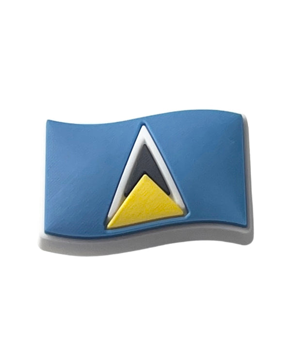 Saint Lucia Wavy Flag Shoe Charm - CaribeHeart Saint Lucia