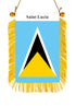 Saint Lucia Rearview Mirror Flag - CaribeHeart Saint Lucia