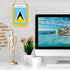 Saint Lucia Rearview Mirror Flag - CaribeHeart Saint Lucia