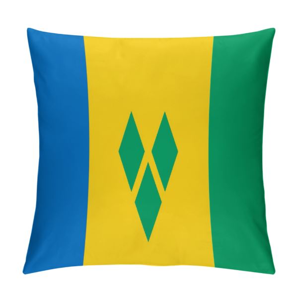 Saint Vincent Flag Throw Pillow - CaribeHeart Saint Vincent
