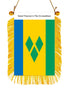 Saint Vincent & The Grenadines Rearview Mirror Flag - CaribeHeart Saint Vincent