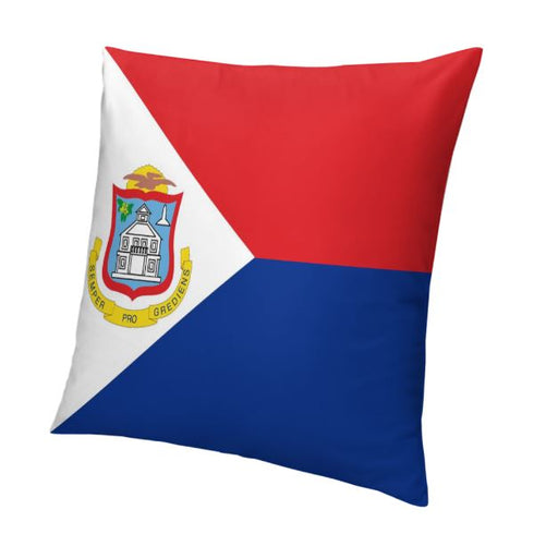 Sint Maarten Flag Throw Pillow - CaribeHeart Sint Maarten