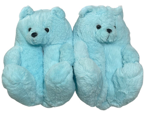 Sky Blue Teddy Slippers - CaribeHeart Teddy