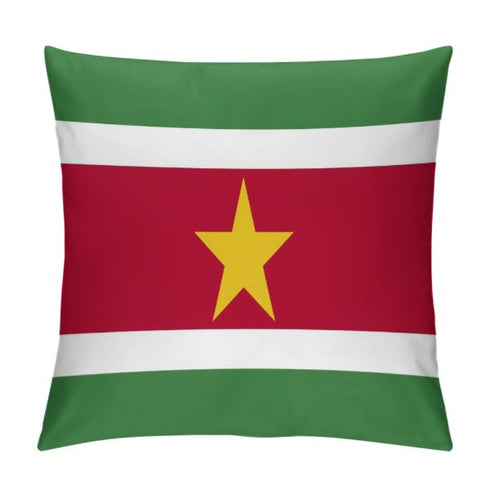 Suriname Flag Throw Pillow - CaribeHeart Suriname