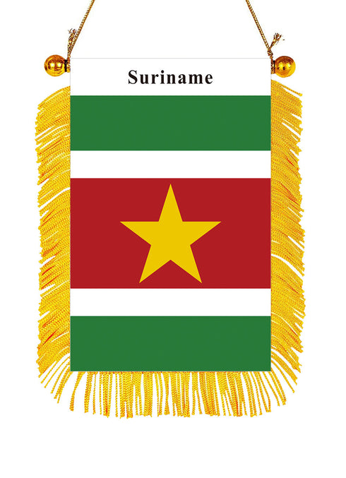 Suriname Rearview Mirror Flag - CaribeHeart Suriname