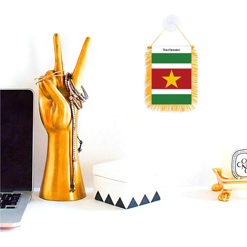 Suriname Rearview Mirror Flag - CaribeHeart Suriname