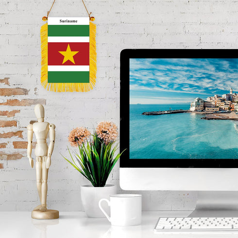 Suriname Rearview Mirror Flag - CaribeHeart Suriname