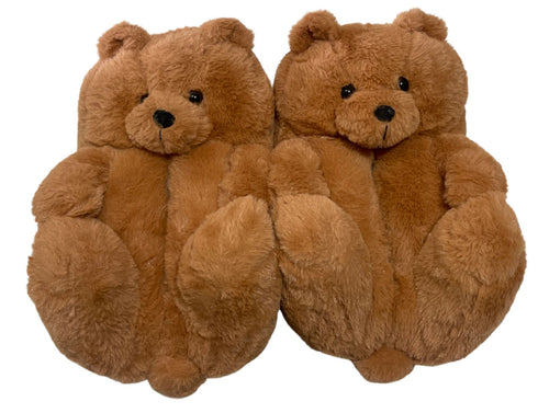 Tan Teddy Slippers - CaribeHeart Teddy