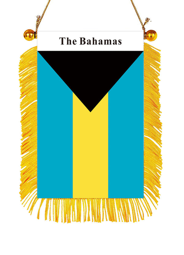 The Bahamas Rearview Mirror Flag - CaribeHeart The Bahamas