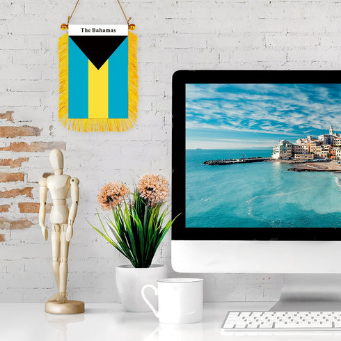 The Bahamas Rearview Mirror Flag - CaribeHeart The Bahamas