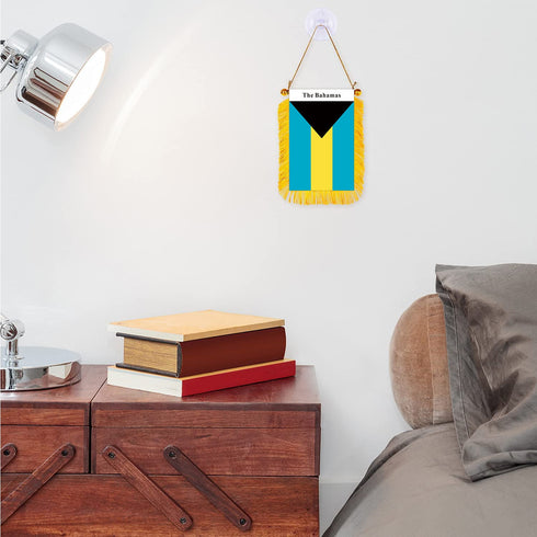 The Bahamas Rearview Mirror Flag - CaribeHeart The Bahamas