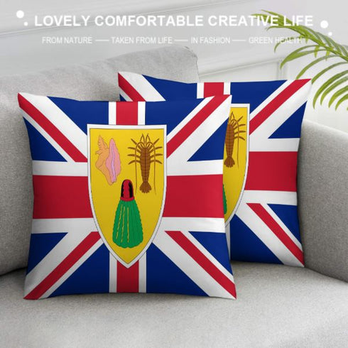 Turks and Caicos Flag Throw Pillow - CaribeHeart Turks and Caicos