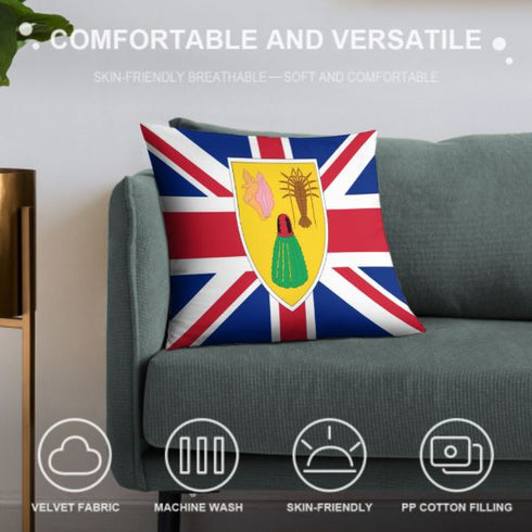 Turks and Caicos Flag Throw Pillow - CaribeHeart Turks and Caicos