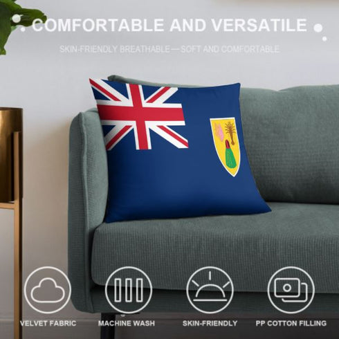 Turks and Caicos Flag Throw Pillow - CaribeHeart Turks and Caicos