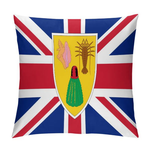 Turks and Caicos Flag Throw Pillow - CaribeHeart Turks and Caicos