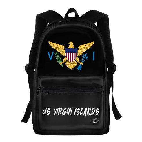 US Virgin Islands Flag Backpack Virgin Islands Black