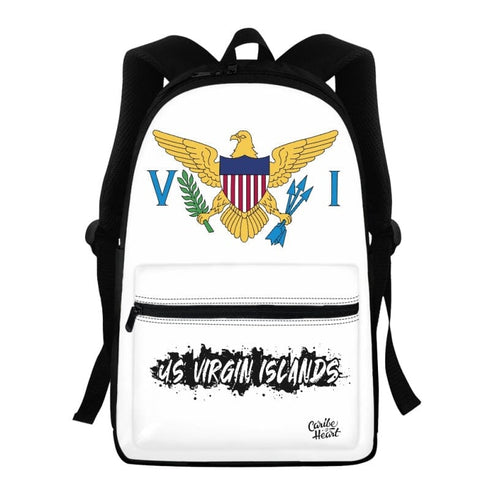 US Virgin Islands Flag Backpack Virgin Islands White