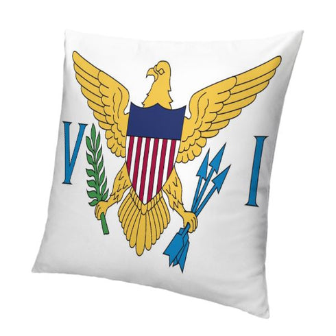 US Virgin Islands Flag Throw Pillow - CaribeHeart Virgin Islands