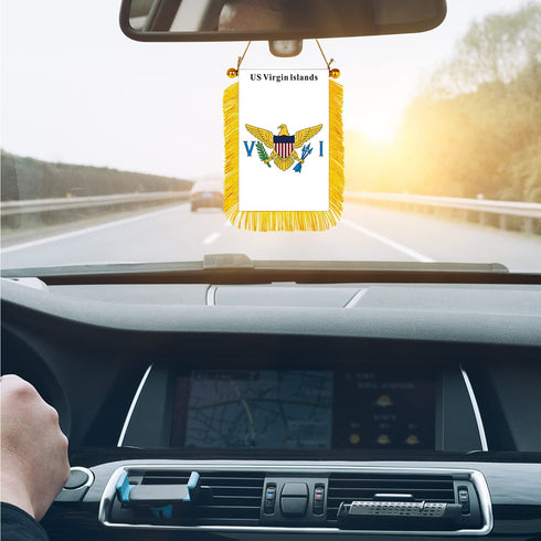USVI Rearview Mirror Flag - CaribeHeart Virgin Islands